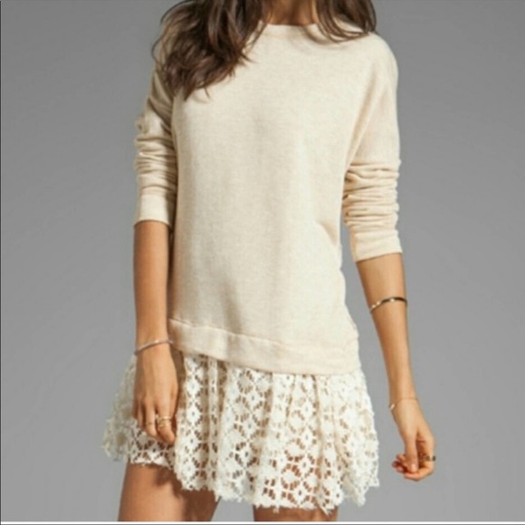 Free People Sweaters - Free People Shake It Off Long Sleeve Crochet Hem Sweater Top Women’s XS / S